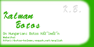 kalman botos business card